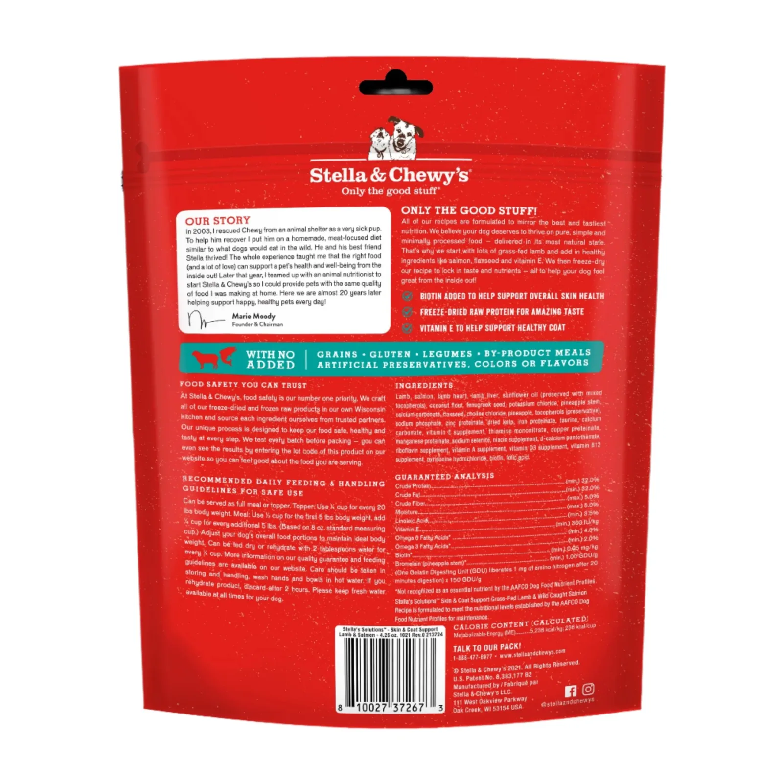 Stella & Chewy's Stella's Solutions Skin & Coat Boost Freeze-Dried Raw Grass-Fed Lamb & Wild-Caught Salmon Dinner Morsels Dog Food - Image 2