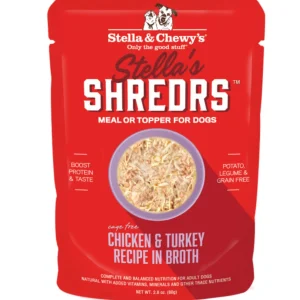 Stella’s Shredrs Cage Free Chicken & Turkey Recipe in Broth for Dogs - 2.8 oz. Pouch