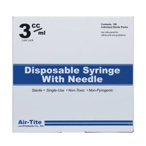 Sterile 3ml Syringe Luer Lock 20x1.5"