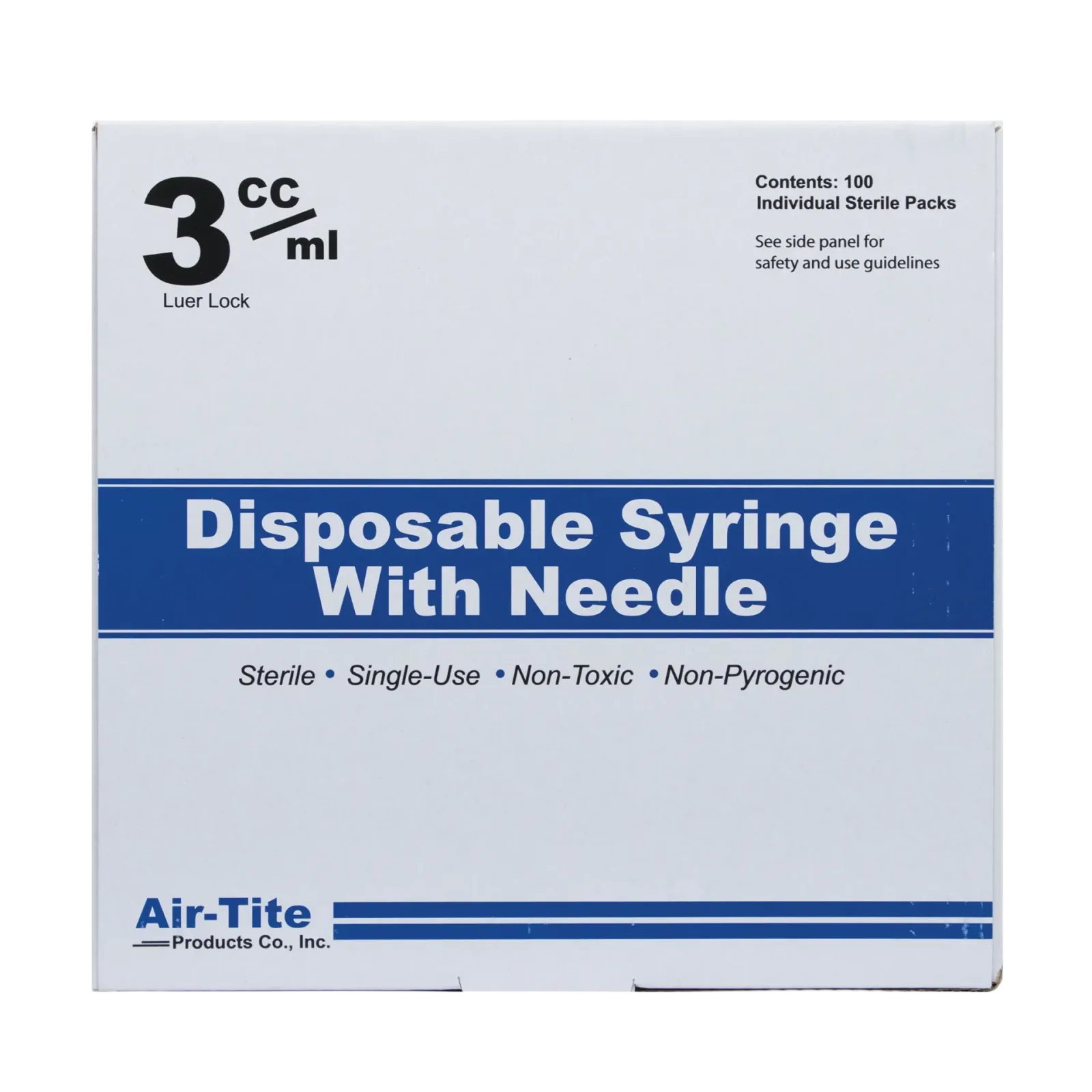 Sterile 3ml Syringe Luer Lock 20x1.5"