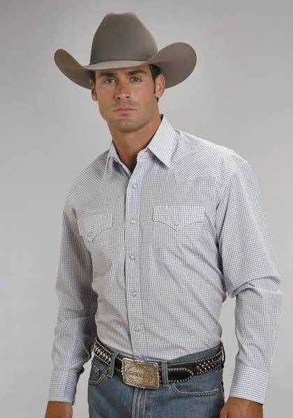 Stetson 2 Stripe Check Shirt Mens Blue - Image 2