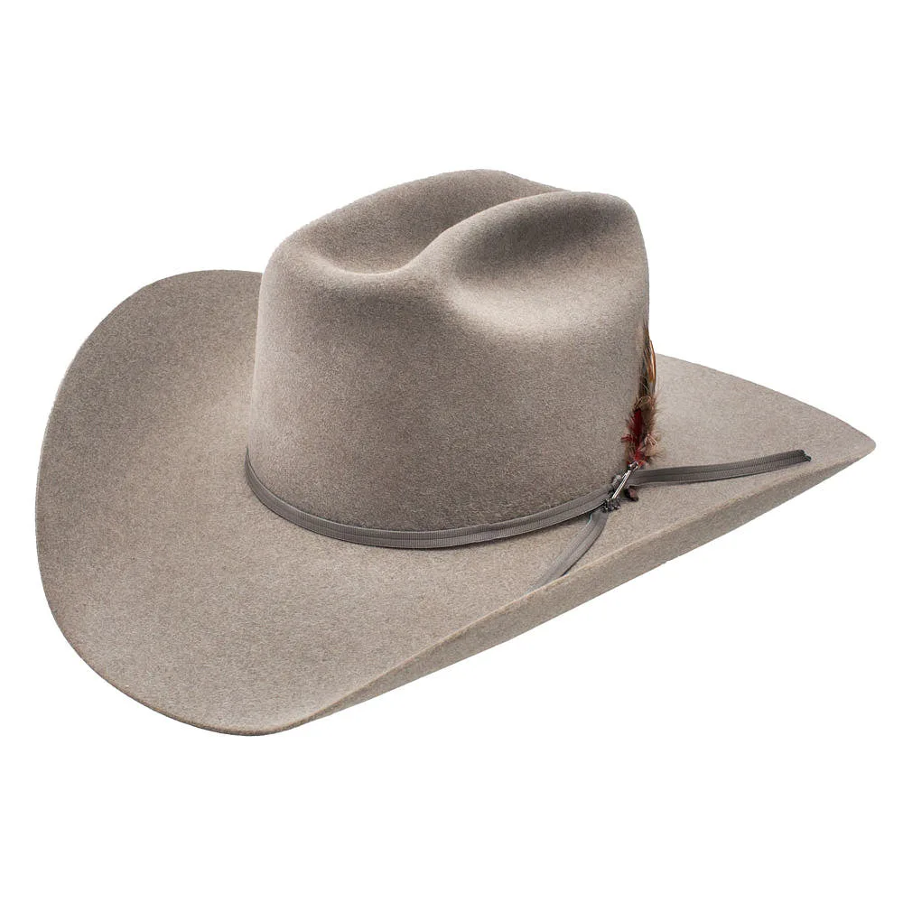 Stetson 6X Falcon Stone 4 1/4in Brim Precreased Felt Cowboy Hat