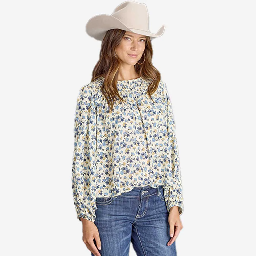 Stetson Blue Floral Top