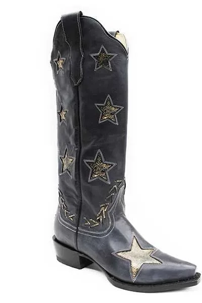 Stetson Ladies Big Star Snip Toe Boots 6 Blk - Image 2