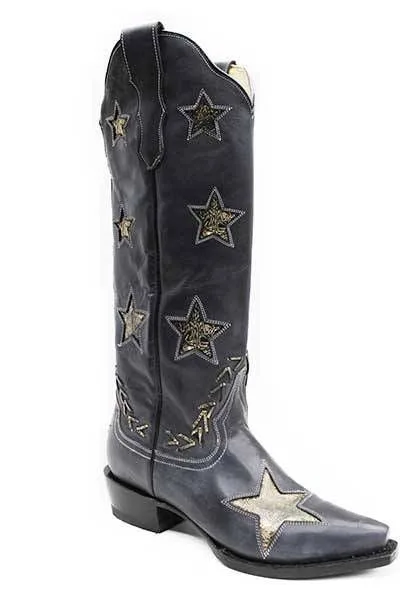 Stetson Ladies Big Star Snip Toe Boots 6 Blk