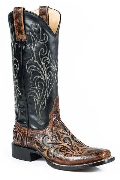 Stetson Ladies Carole Narrow Sq Toe Boot 9 Brn/Blk - Image 2