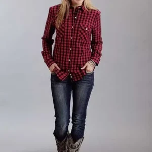 Stetson Ladies Fall II Buffalo Check Long Sleeve Snap Shirt