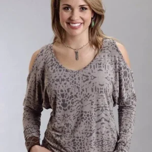 Stetson Ladies Fall II Rayon Spandex Animal Print Jersey Long Sleeve Shirt