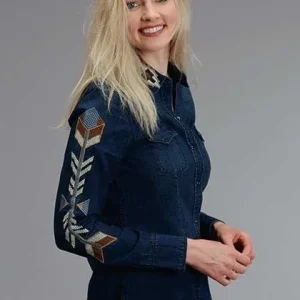 Stetson Ladies Fall III Chambray Western Fitted Blouse