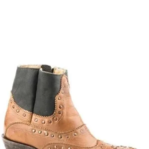 Stetson Ladies Gia Shorty Boots 10 Tan Burnished/B