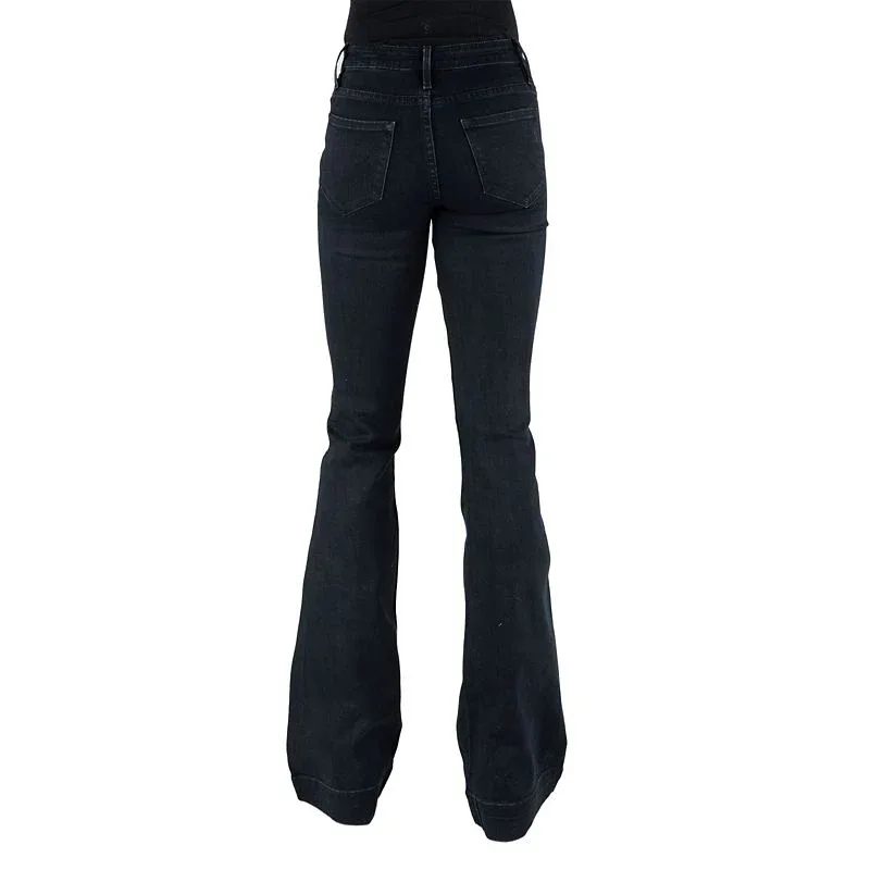 Stetson Ladies High Waist Plain Flare Jeans - Image 2