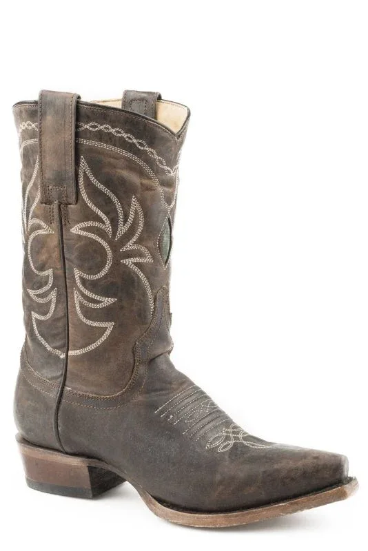 Stetson Ladies Iris Snip Toe Leather Boots 8.5 BRN