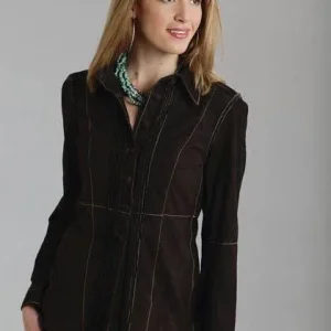 Stetson Ladies Unlined Suede Car Coat Lg Brn