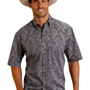 Stetson Men's 0990 Siren Paisley Short Sleeve Shirt