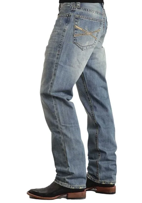 Stetson Mens 1520 Fit Tack Light Wash Jeans - Image 2