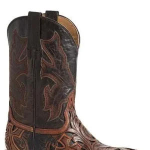 Stetson Mens Crosses Sq Toe Boots