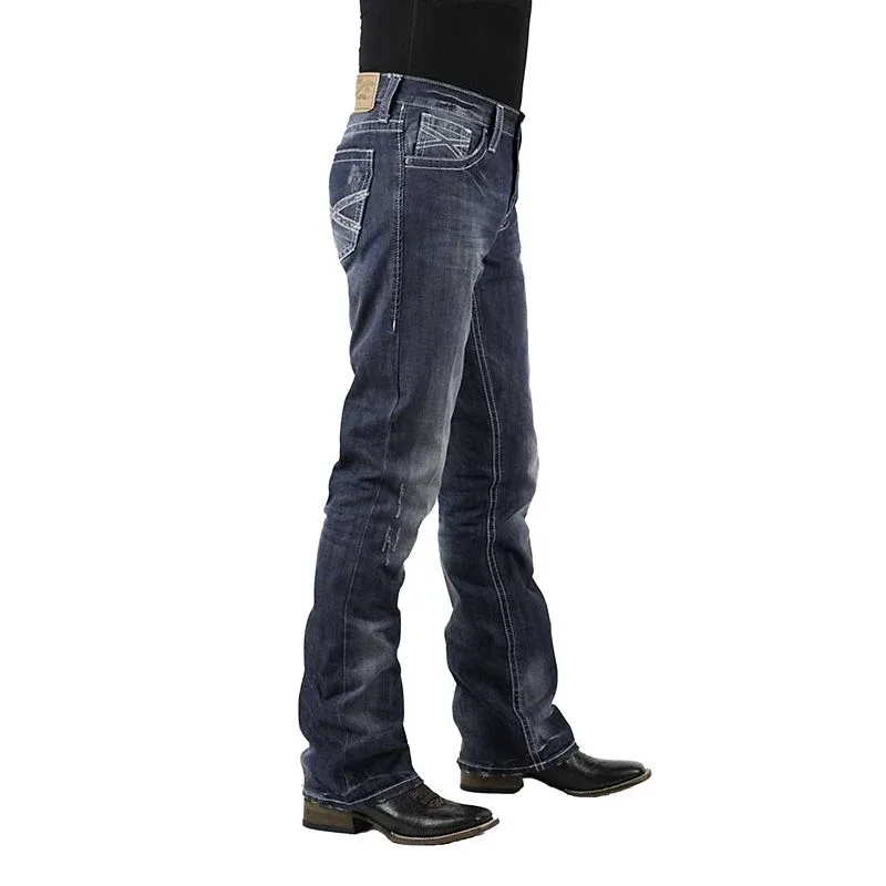 Stetson Mens Med Wash with White X Jeans