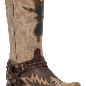 Stetson Mens Outlaw Bad Guy Harness Outlaw Toe Boots