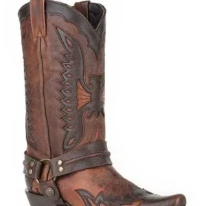 Stetson Mens Outlaw Eagle Biker Harness Boots