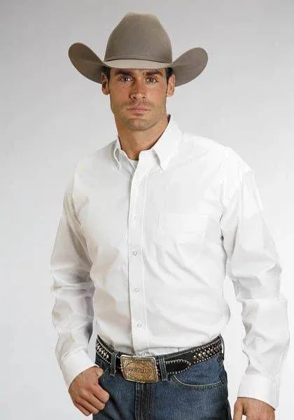 Stetson Mens Pinpoint Oxford Button Down White - Image 2