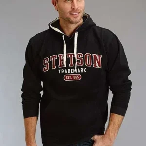 Stetson Mens Stetson Applique Hooded Sweatshirt - Wine/Black