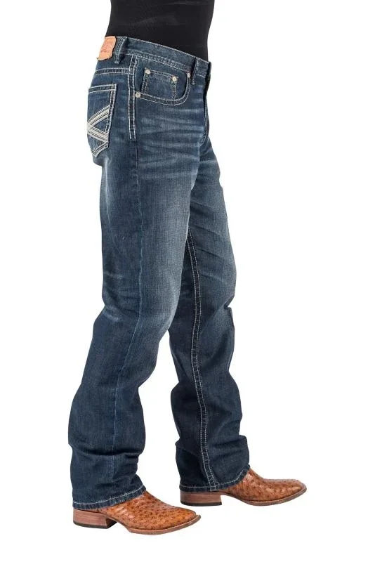 Stetson Mens Two-Tone Embossed X Jeans - Image 2