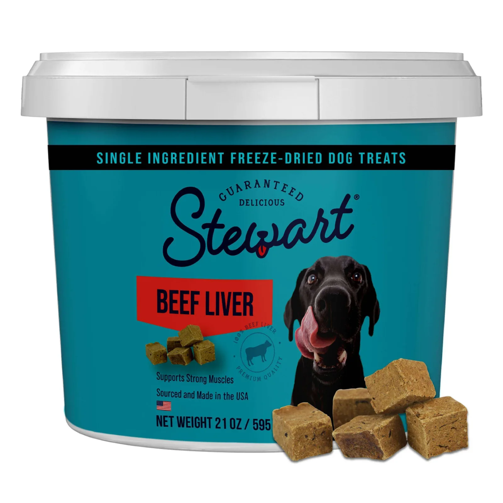 Stewart Beef Liver Single Ingredient Freeze-Dried Dog Treats 21 oz Value Tub
