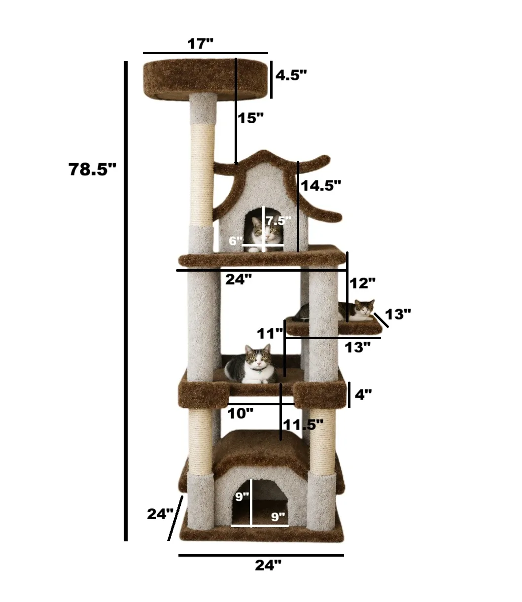 Sturdy Cat Tree with Dual Condos for Large Cats - Image 2