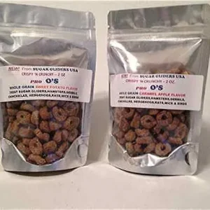 Sugar Glider/Small Animal Pro O’s Whole Grain Treats Sweet Potato & Caramel Apple 2 oz Each 2 Pack