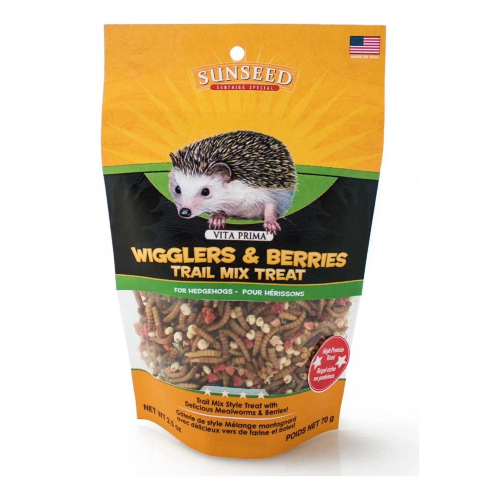 Sun Seed Vita Prima Wigglers and Berries Trail Mix Hedgehog Treat, 2.5 oz