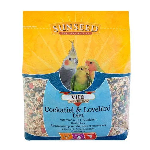 Sun Seed Vita Sunscription Cockatiel & Lovebird Diet Bird Food 5 lb - Image 2