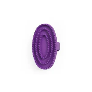 SureGrip Oval Rubber Curry Brush with Strap for Pets