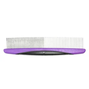 SureGrip Rubber Grip Dog Grooming Comb, Fine/Coarse, 7.5 inches