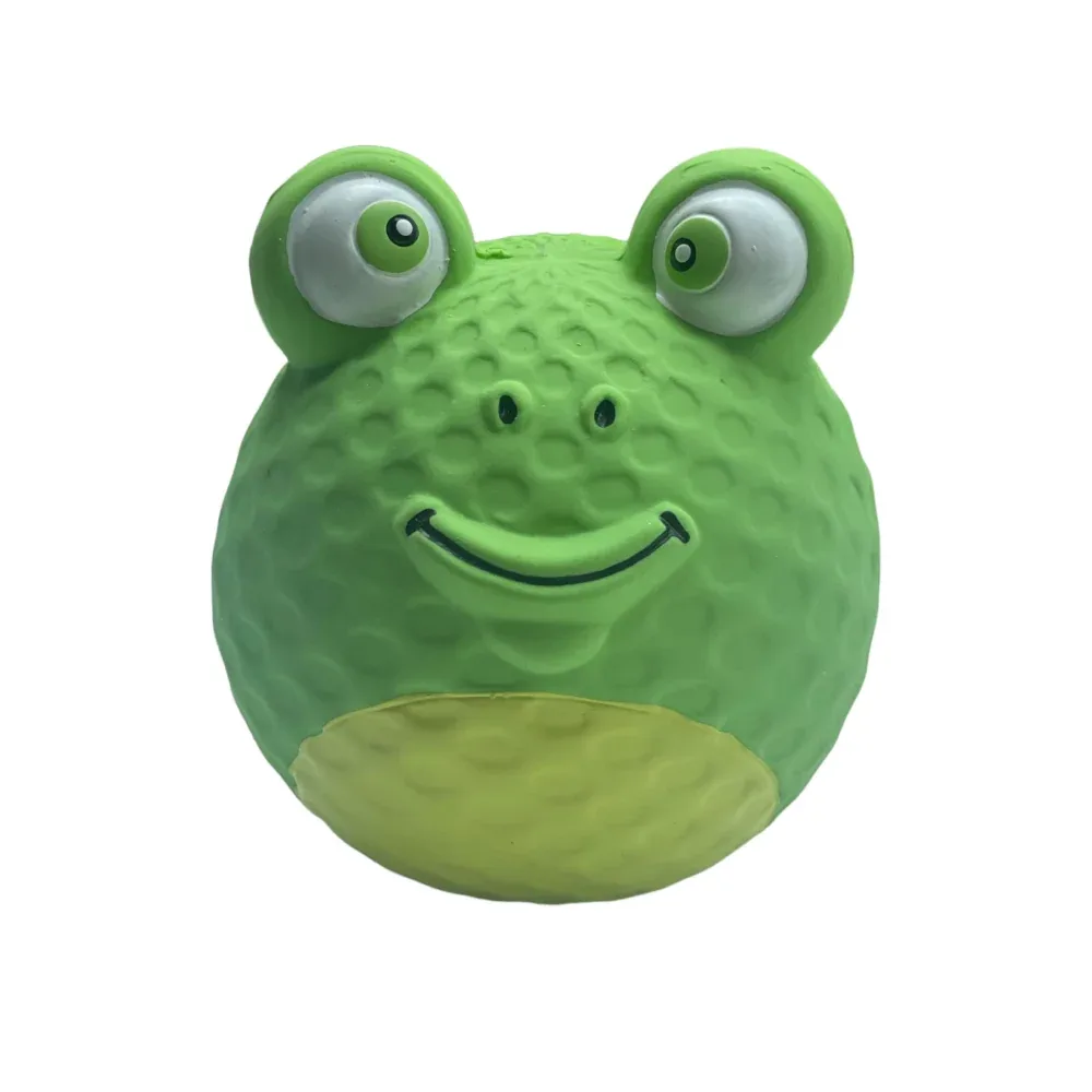Talking Dog Club Bouncy Frog Squeaky Ball Toy for Dogs (Green)