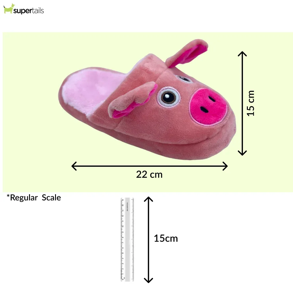 Talking Dog Club Doggie Pig Slipper Squeaky Plush Toy for Dogs (Pink) - Image 2