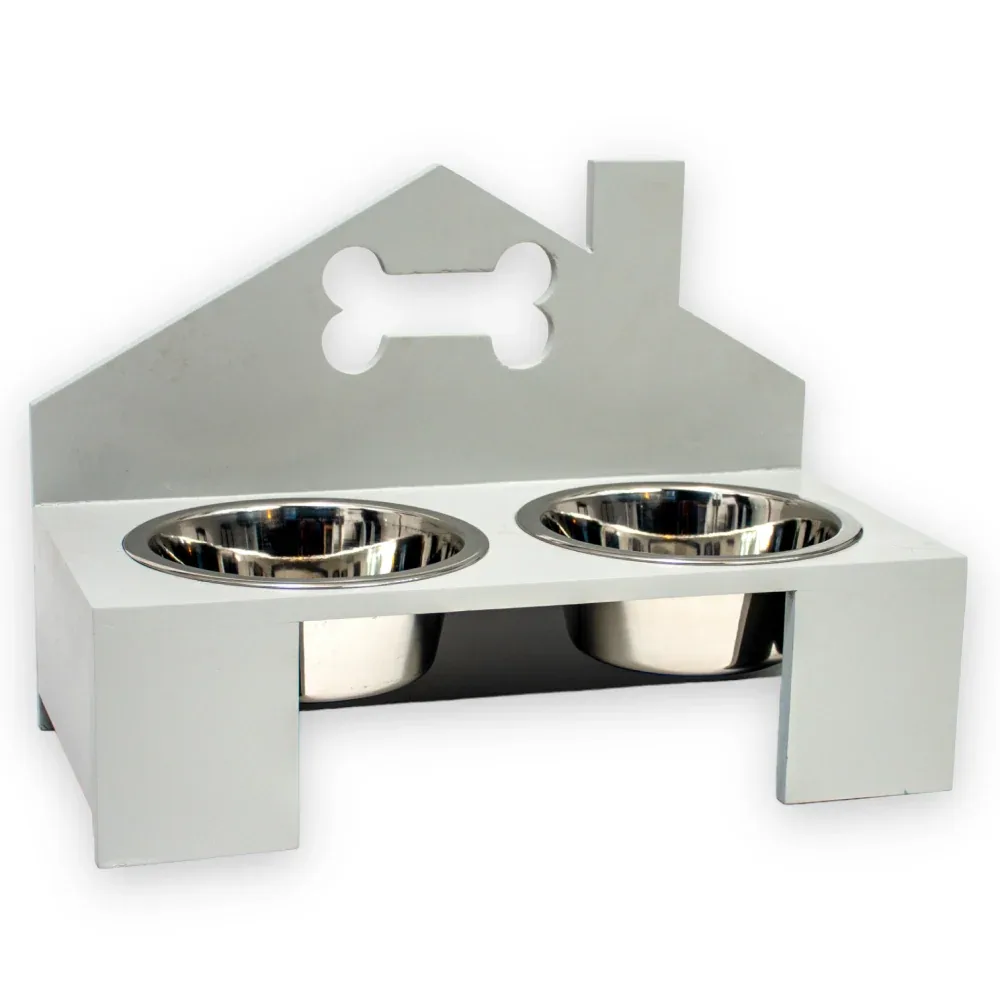 Talking Dog Club Home Sweet Home Doggy Bowl Diners for Dogs (Grey) - Image 2
