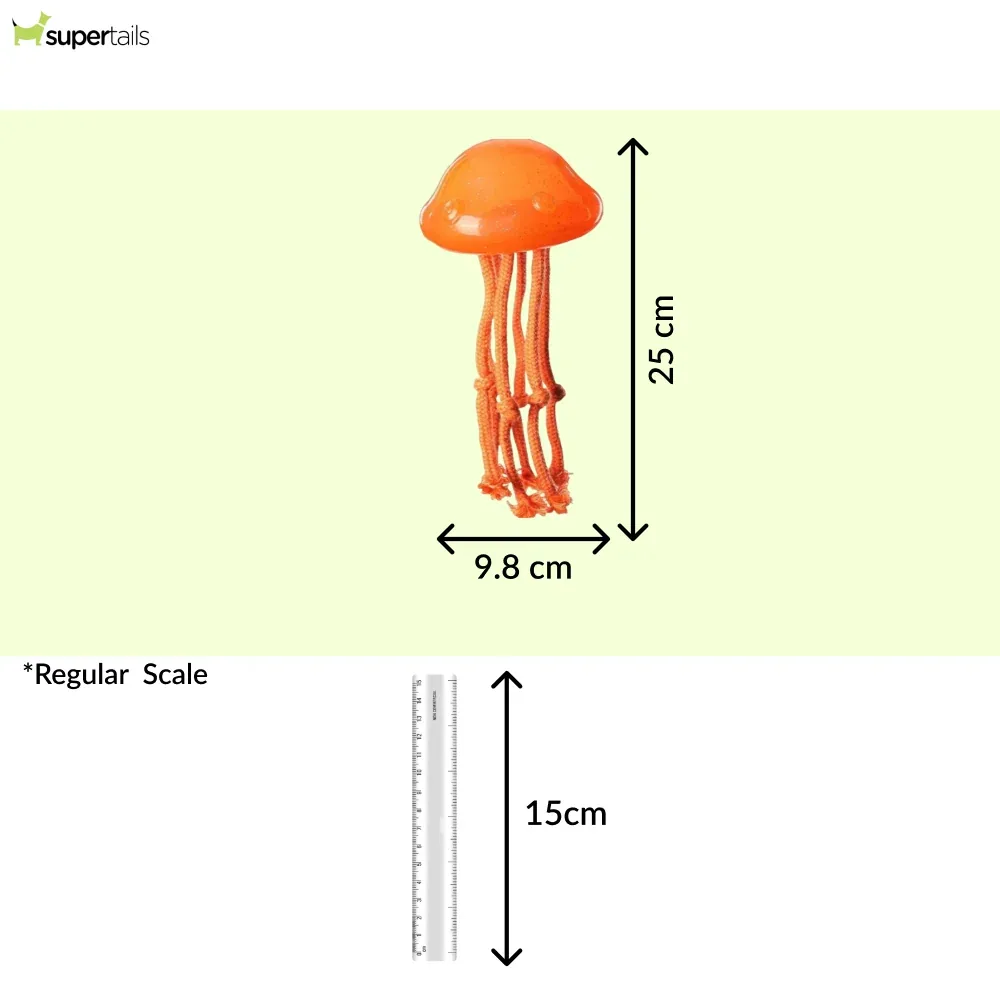 Talking Dog Club Jelly Fish Rope Toy for Dogs (Orange) - Image 2