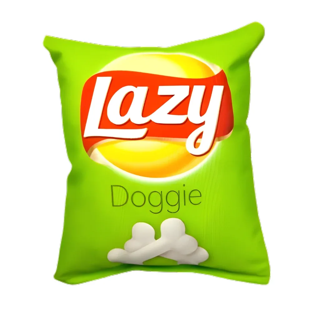 Talking Dog Club Lazy Green Zero Calories Chips Plush Toy for Dogs (Green)