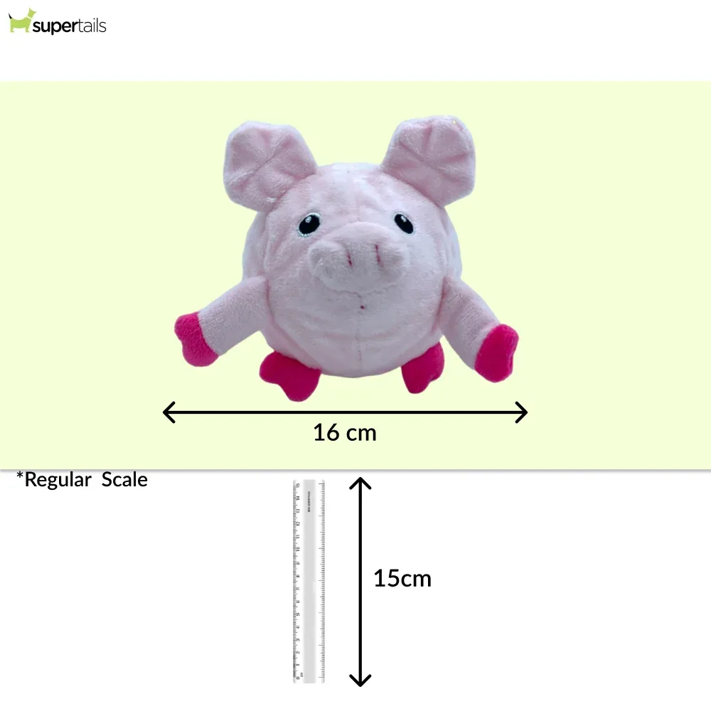 Talking Dog Club Pig Happy Bouncer Plush Ball Toy for Dogs (Pink) - Image 2