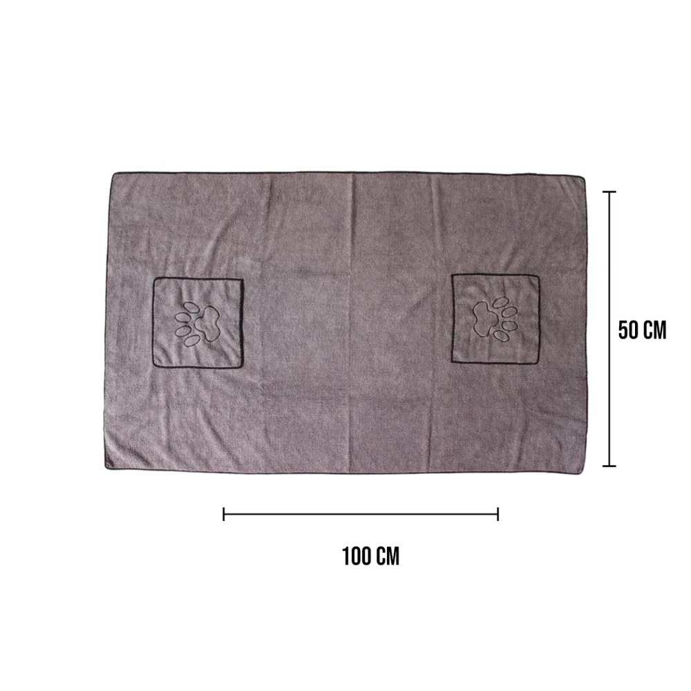 Talking Dog Club Quick Dry Towel for Dogs and Cats (Grey) - Image 2