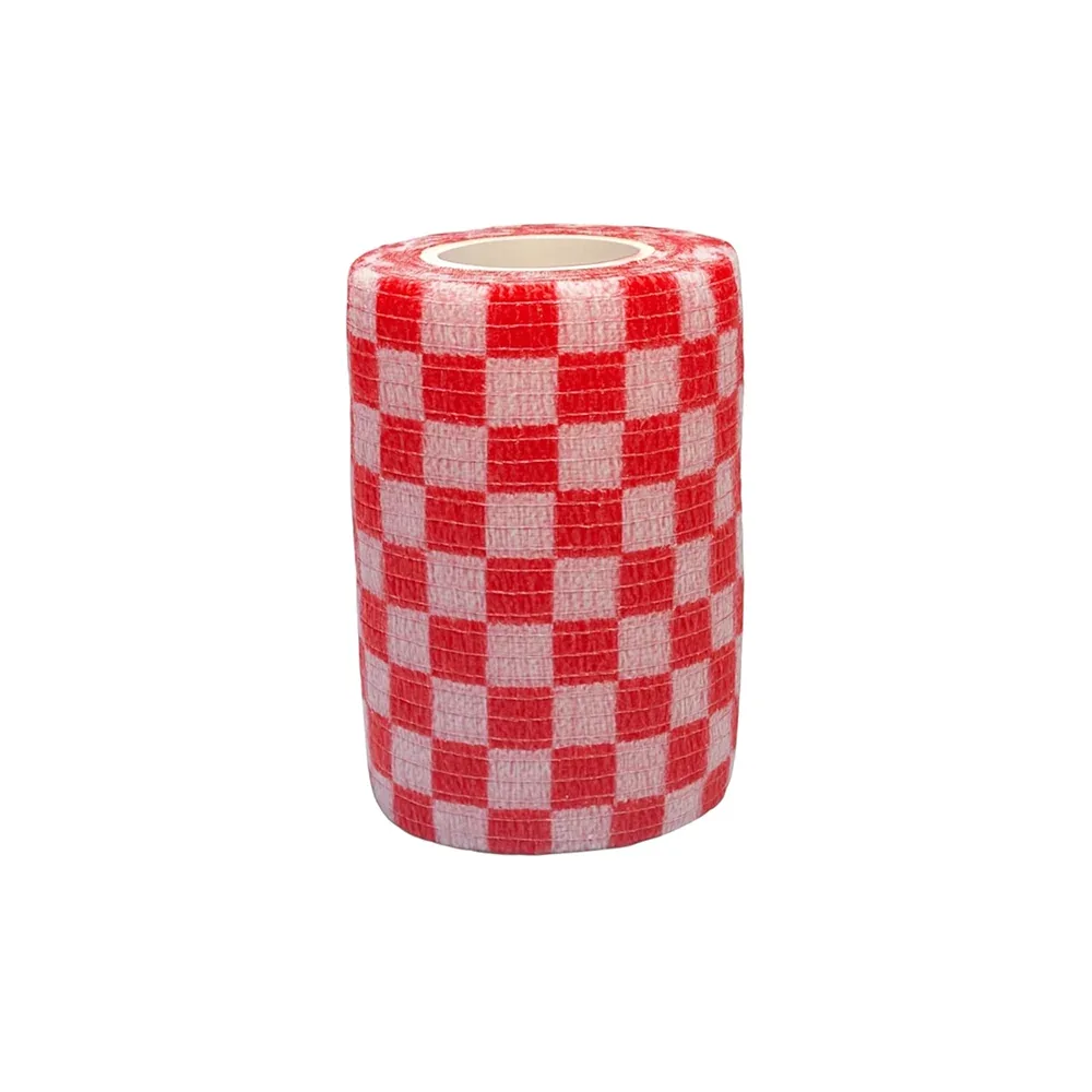 Talking Dog Club Self Adhesive Paws Wraps for Dogs (Red and White)