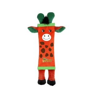 Talking Dog Club Tough Giraffe Squeaky Plush Toy for Dogs (Orange)