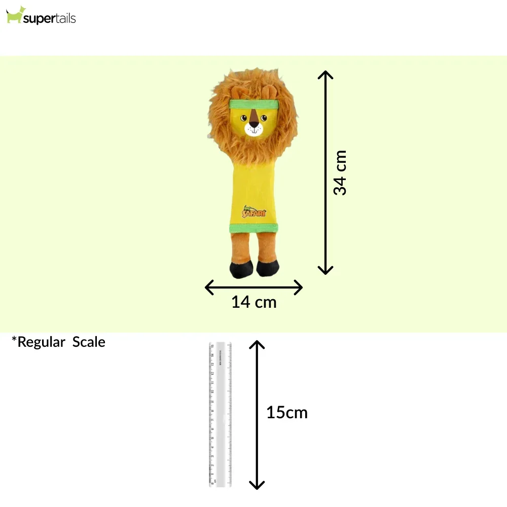 Talking Dog Club Tough Lion Squeaky Plush Toy for Dogs (Yellow) - Image 2