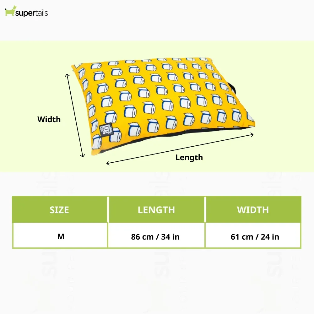 Talking Dog Club TP on my Mind Pillow Bed for Dogs and Cats (Yellow) - Image 2