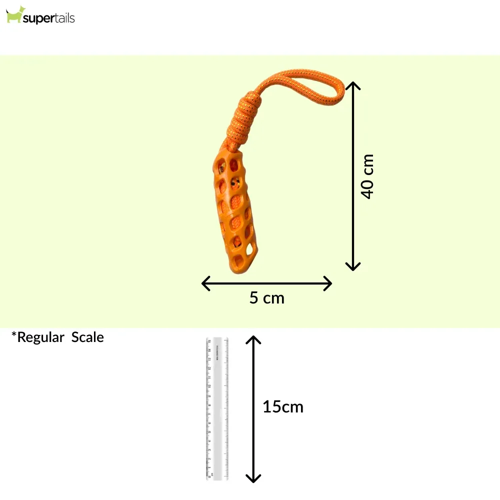 Talking Dog Club Tug and Pull Squeaky Rope Toy for Dogs (Orange) - Image 2