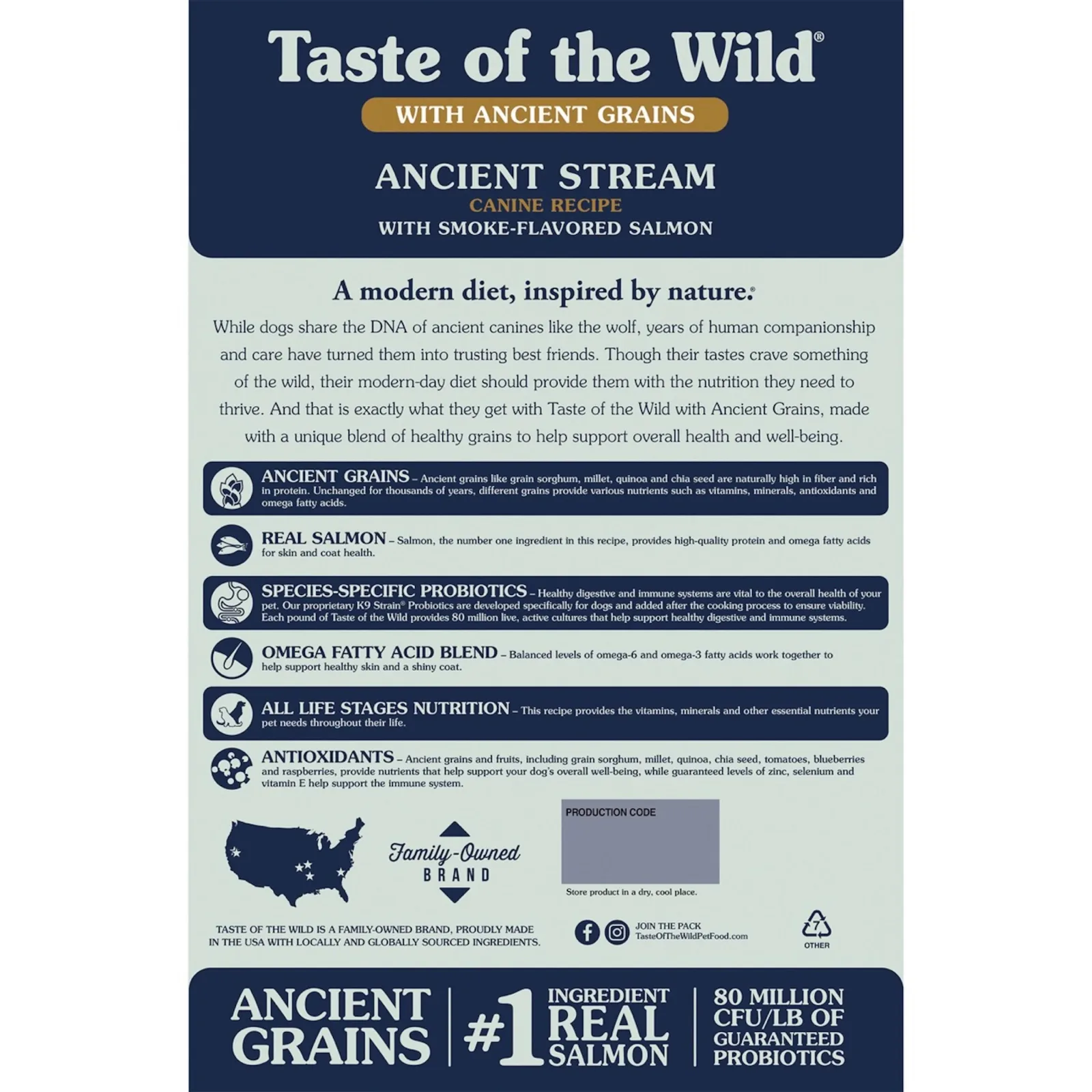 Taste of the Wild Ancient Stream Canine Recipe with Smoke-Flavored Salmon Dry Dog Food - Image 2