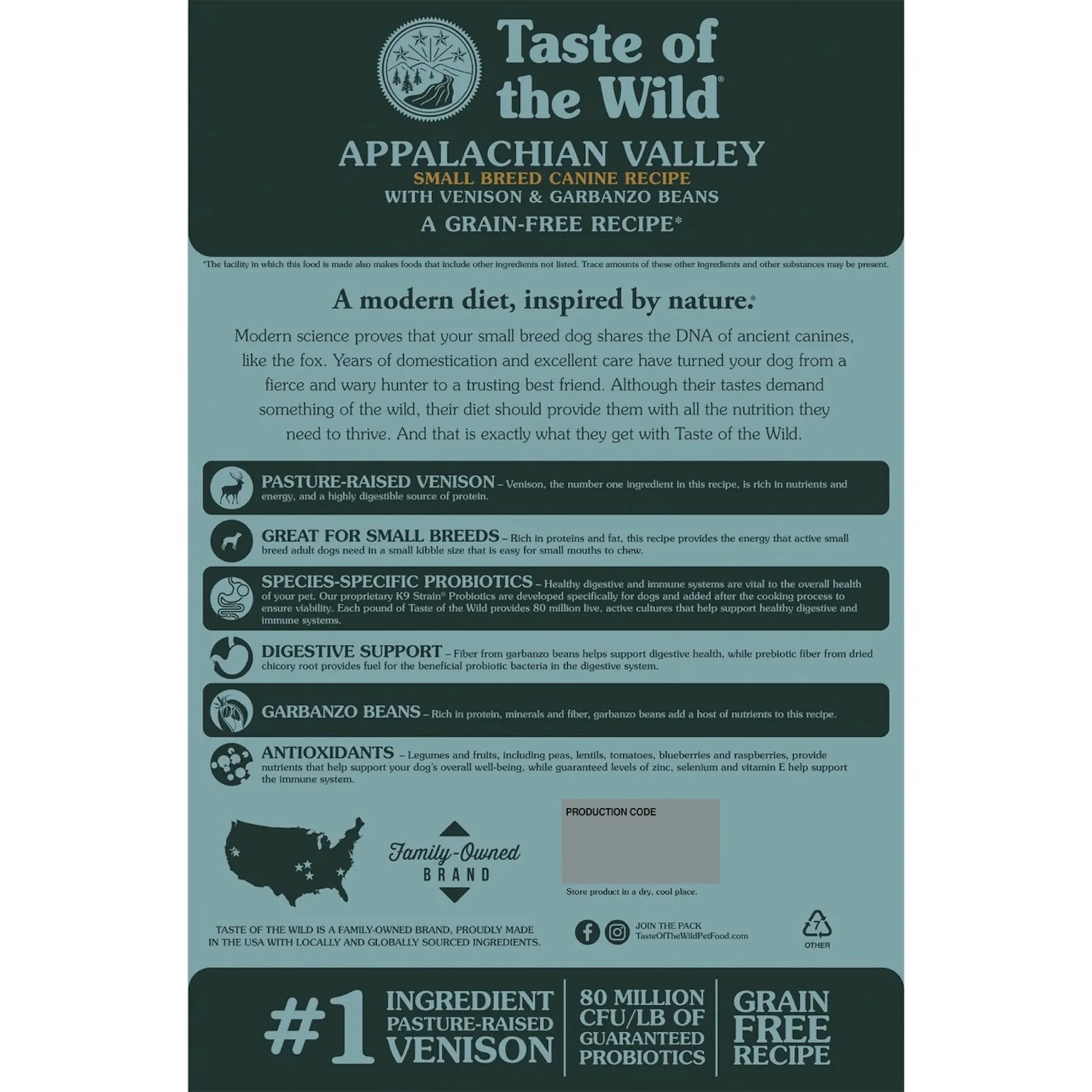 Taste Of The Wild Grain Free Recipe Appalachian Valley Small Breed Dry Dog Food - Image 2