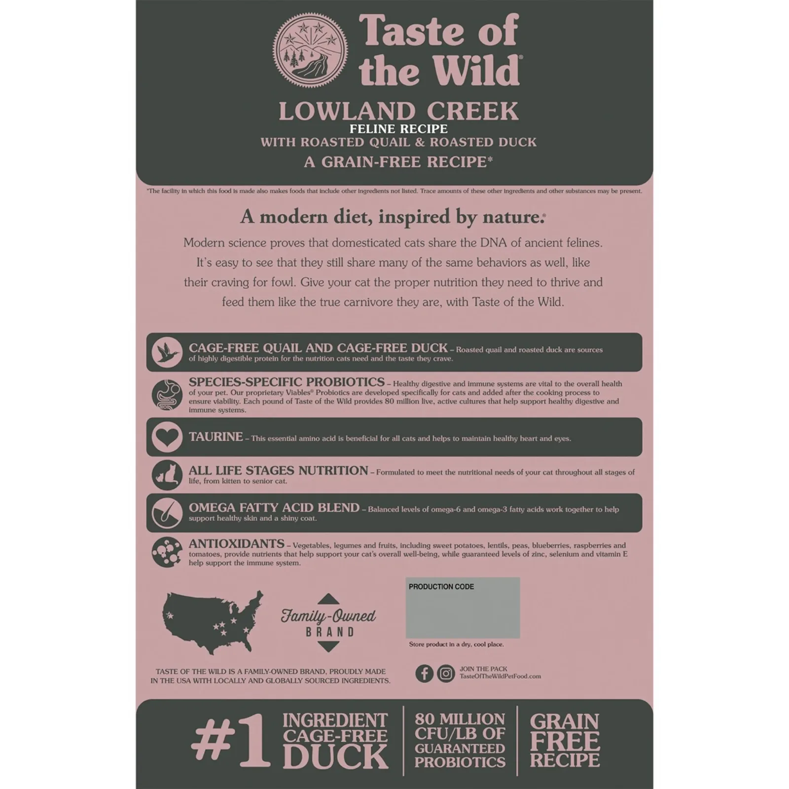 Taste of the Wild Lowland Creek Feline Recipe with Roasted Quail & Roasted Duck Dry Cat Food - Image 2