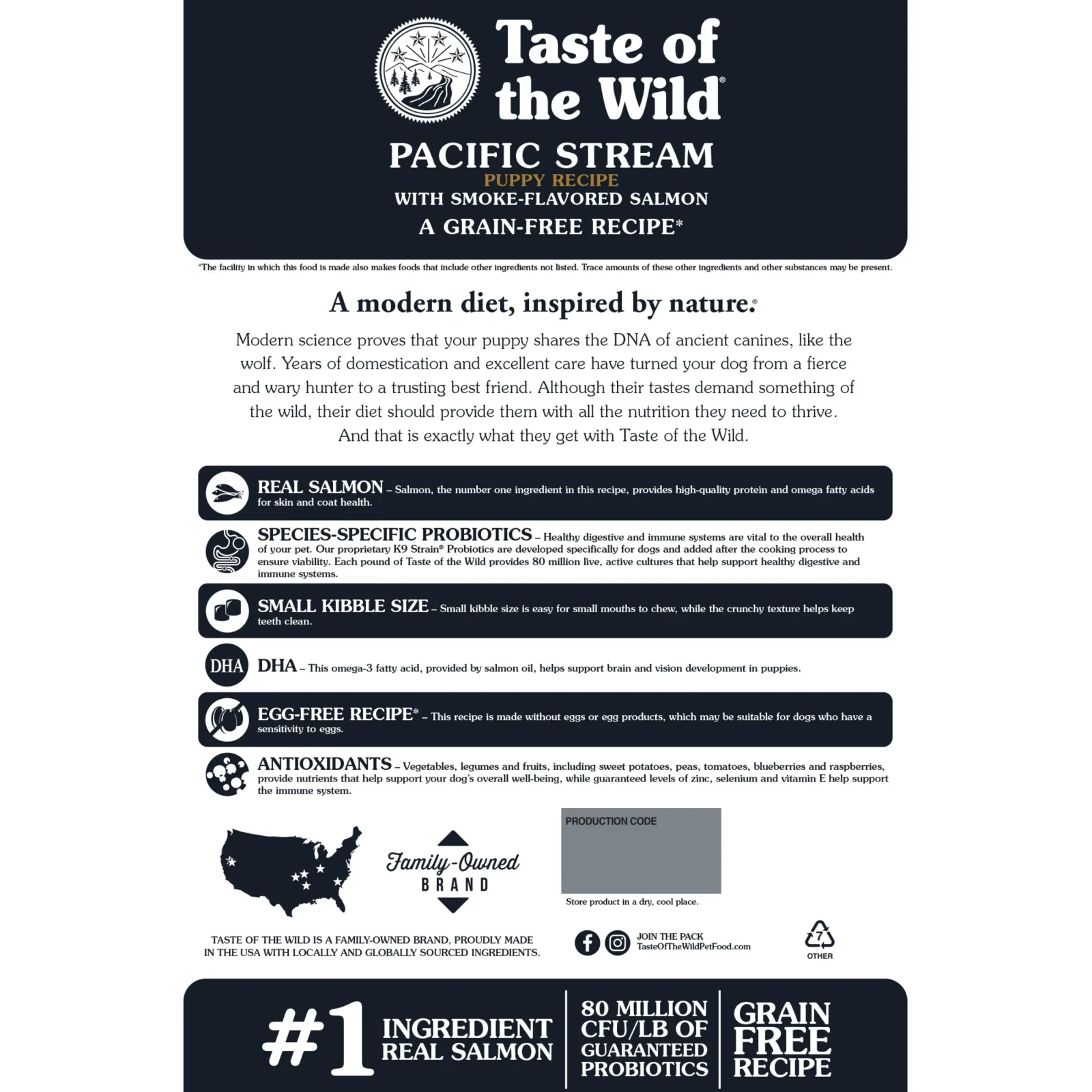 Taste of the Wild Pacific Stream Puppy Recipe with Smoke-Flavored Salmon Dry Dog Food - Image 2
