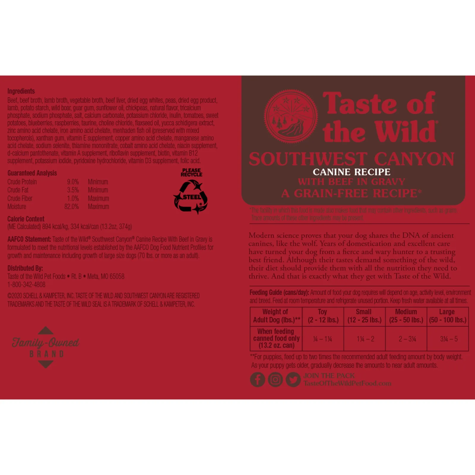 Taste Of The Wild Southwest Canyon Canned Dog Food - Image 2